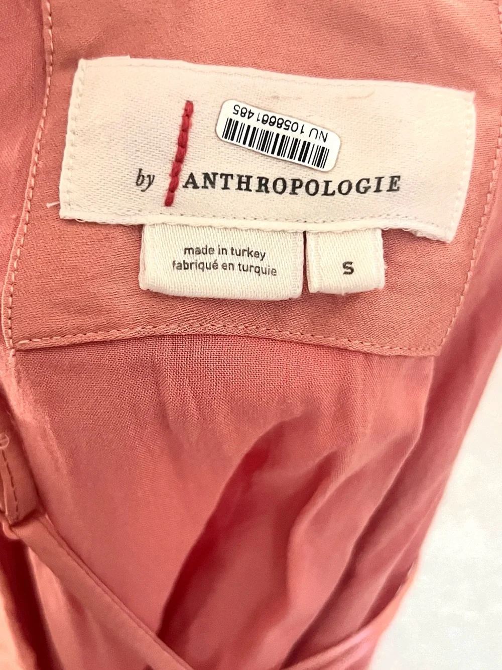 Anthropologie Coral Halter Open Back Fluid Draped Resort Wedding Dress Size S